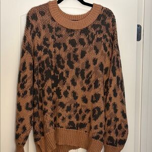 Leopard Print Brown Sweater